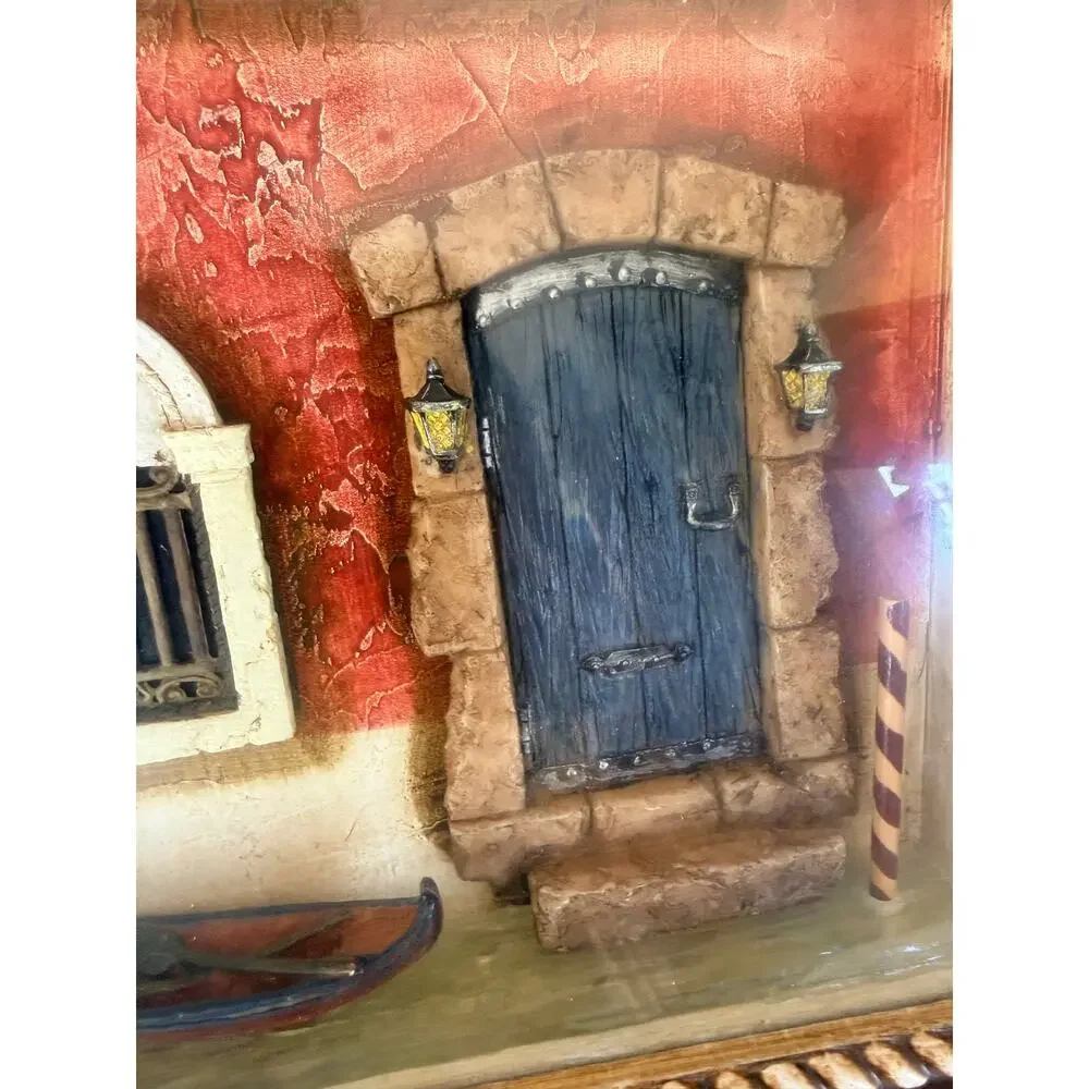 Venice Shadow Box Art - 3D Italian Diorama Miniature Wall Decor Gondola Gift